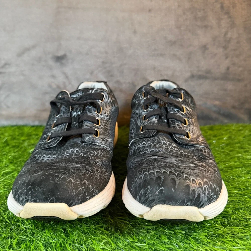Nurse Mates Velocity Black Swirl Leather Walking Sneakers‎ Womens 10M VCJK16